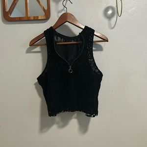 Lacy Black Free People Tank